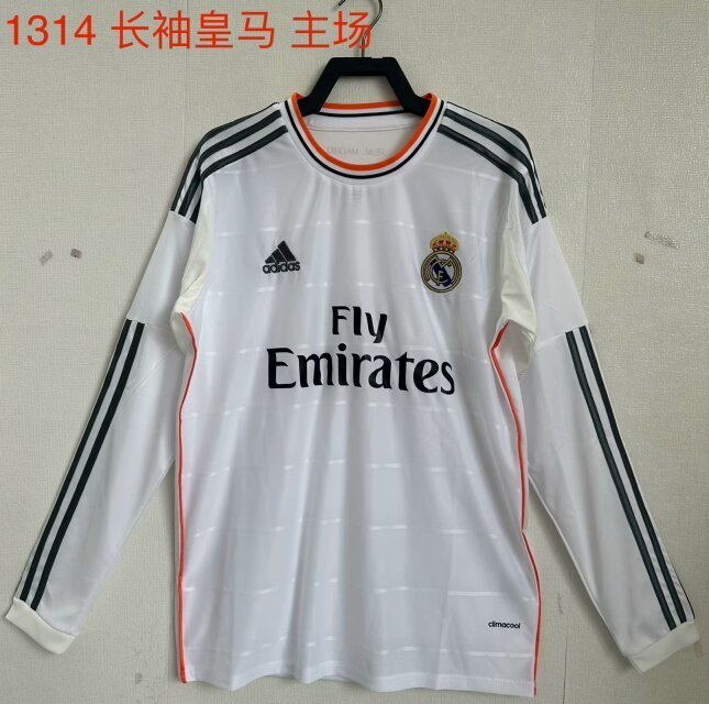 2013-14 Real Madrid Home Retro Long Sleeve Soccer Jerseys Yupoo