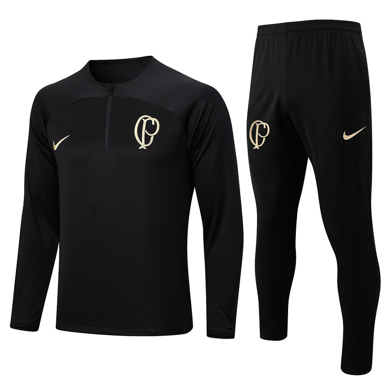 23-24 Corinthians Black Long Sleeve Training Suit Yupoo