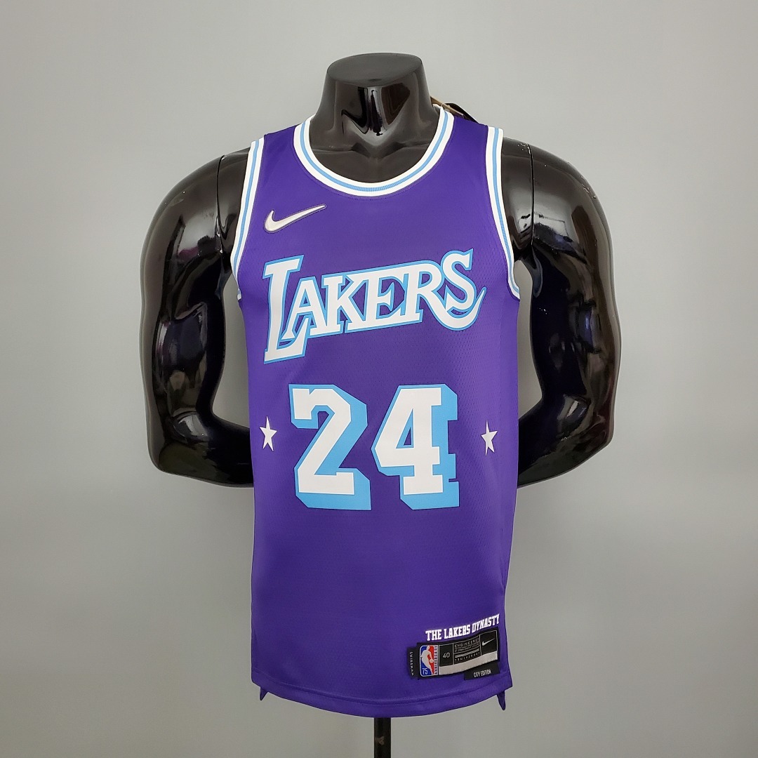 2022 75th Anniversary BRYANT#24 Lakers City Edition Purple NBA Jersey S-XXL