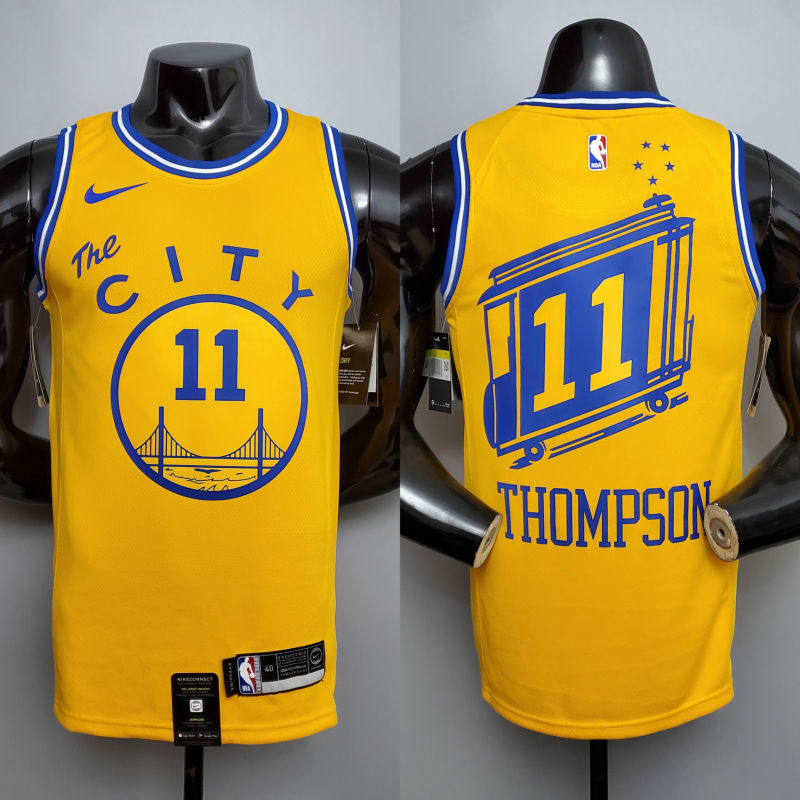Tram version THOMPSON#11 Golden State Warriors yellow NBA jersey S-XXL