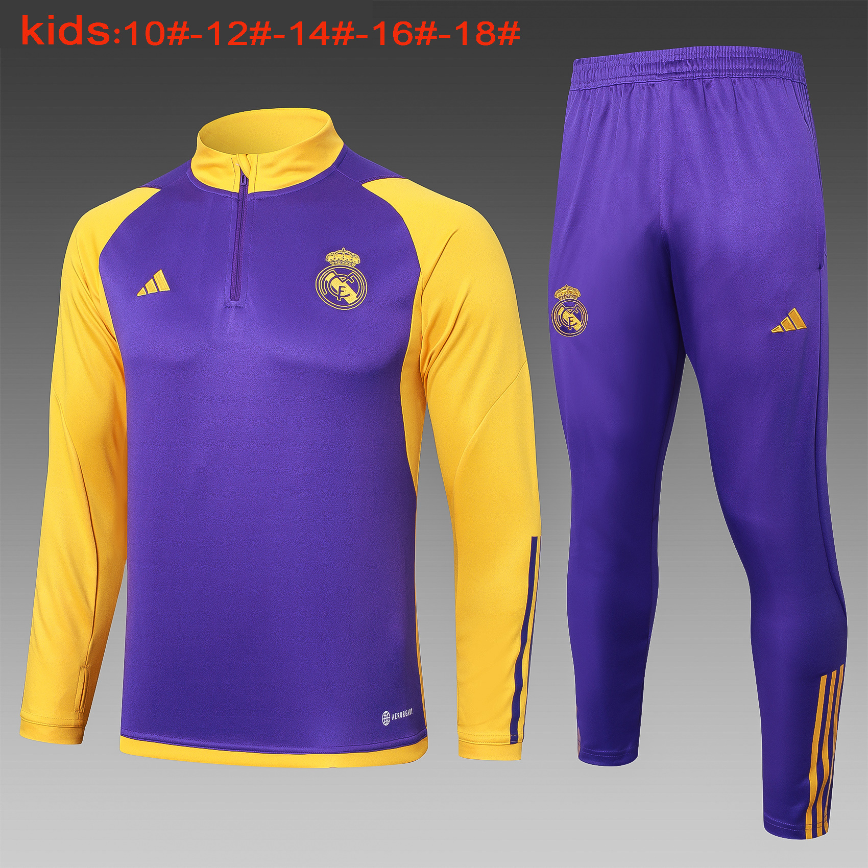 23-24 Real Madrid Kids Long Sleeve Training Suit Yupoo