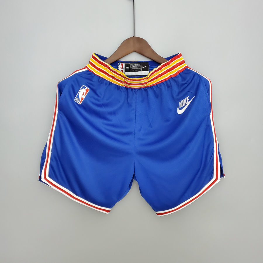 75th Anniversary Warriors Retro Shorts Blue S-XXL