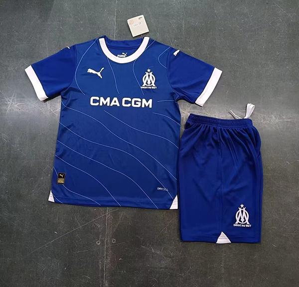 23-24 Marseille Away Kids Soccer Jerseys Yupoo