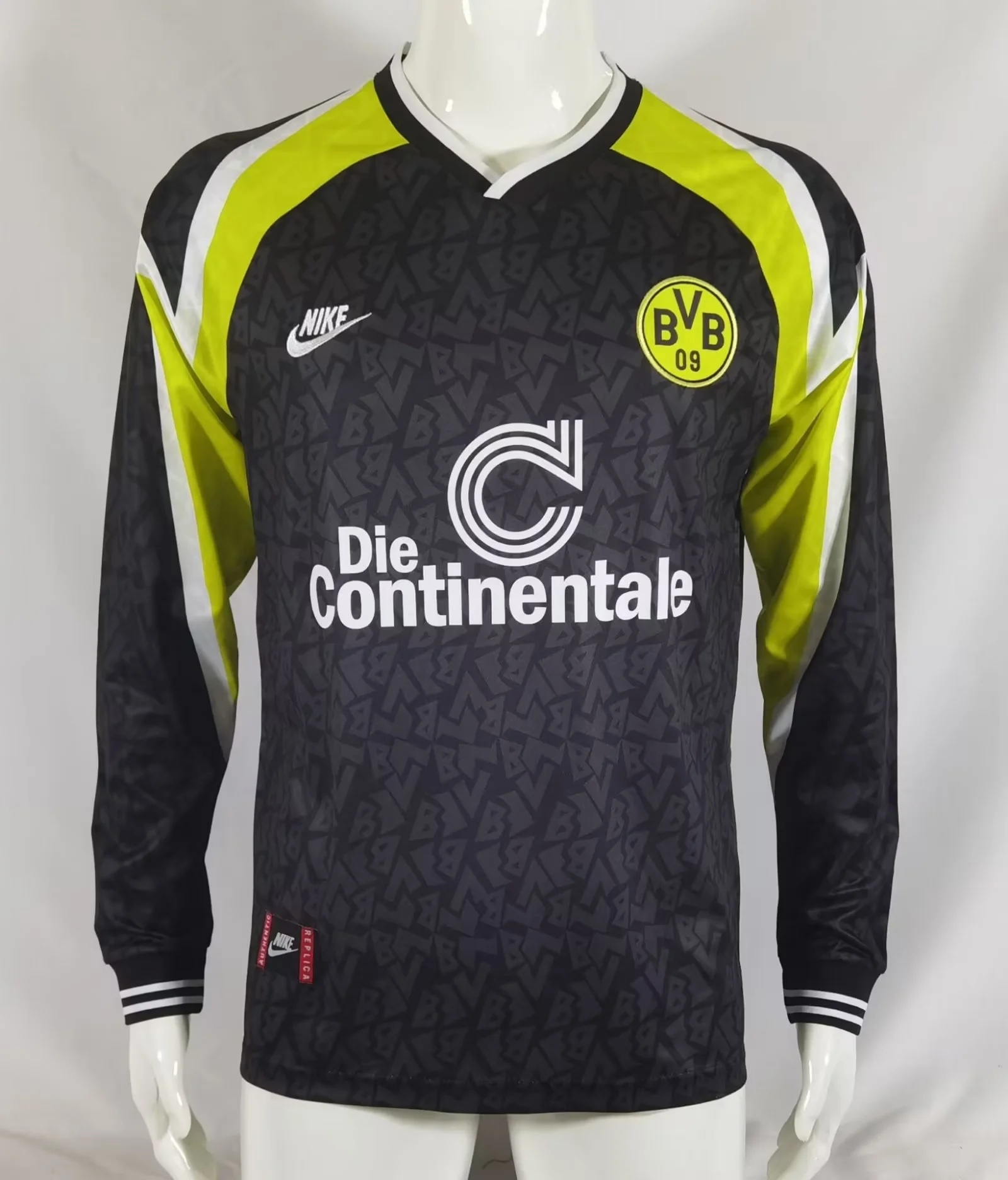 1995-96 Dortmund Away Retro Long Sleeve Soccer Jerseys Yupoo