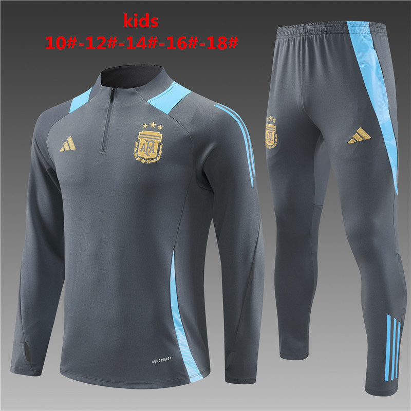2024 Argentina Kids Long Sleeve Training Suit Yupoo