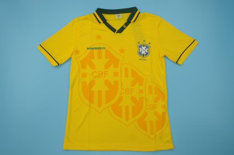 1993-94 Brazil Home Retro Yellow Commemorative Soccer Jerseys Yupoo