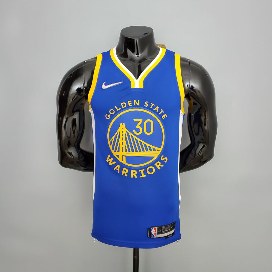 75th Anniversary Curry #2974 Warriors Blue NBA Jersey S-XXL