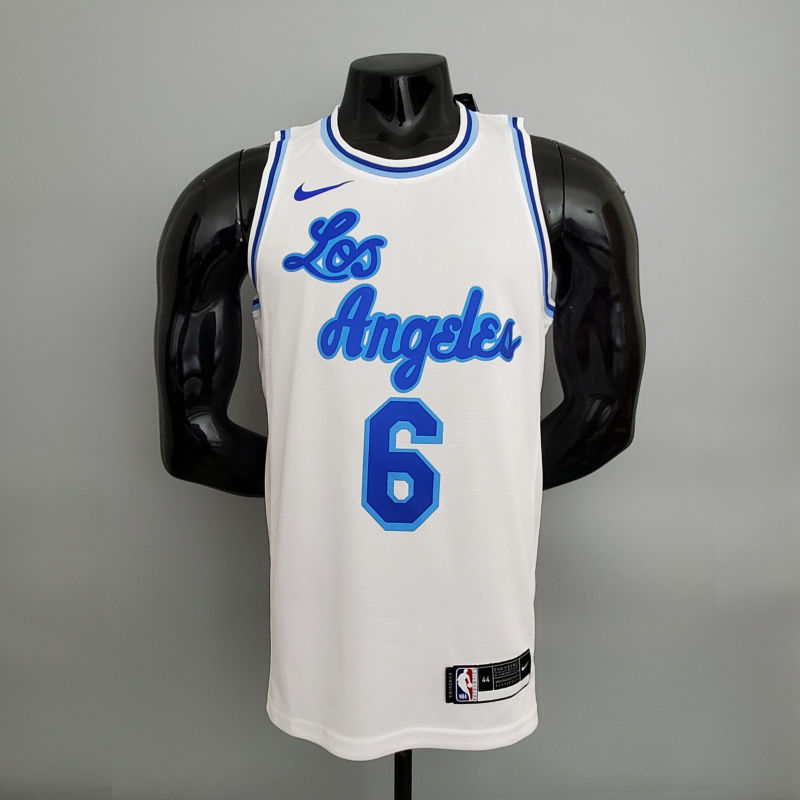 Lakers James#6 Latin Night (High Head) White NBA Jersey S-XXL