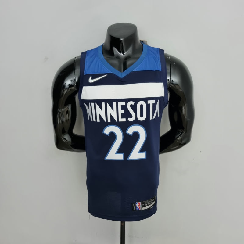 75th Anniversary Minnesota Timberwolves Wiggins #22 Royal Blue NBA Jersey S-XXL