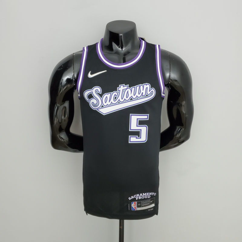2022 Season Fox#5 Kings City Edition Black NBA Jersey S-XXL