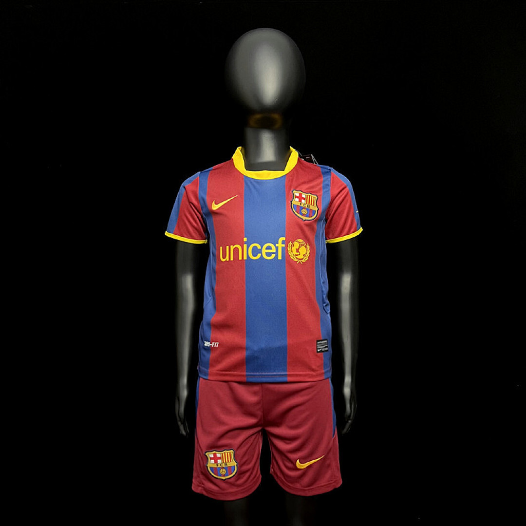Retro Barcelona 10-11 home kids 16-28