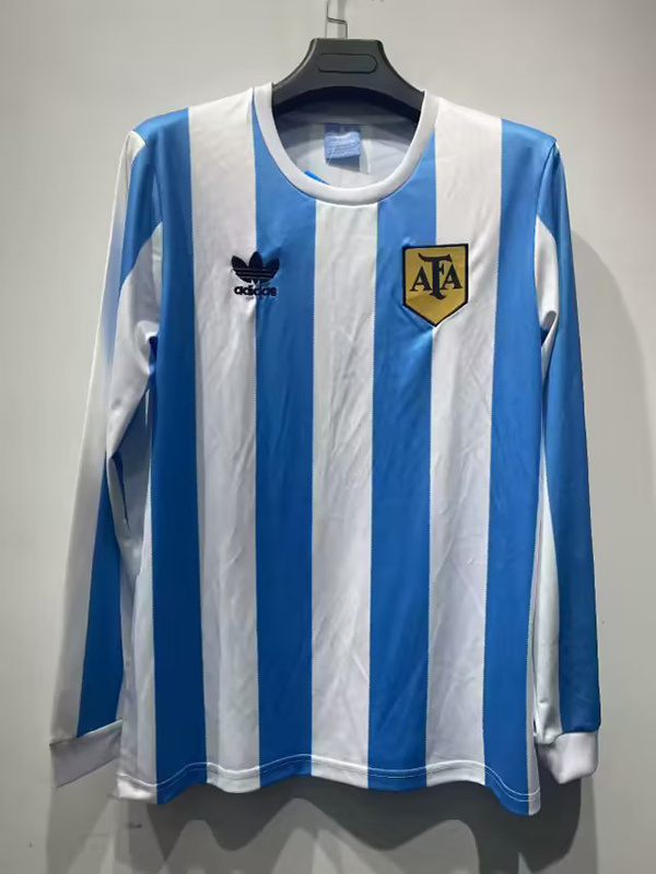 1978 Argentina Home Retro Long Sleeve Soccer Jerseys Yupoo