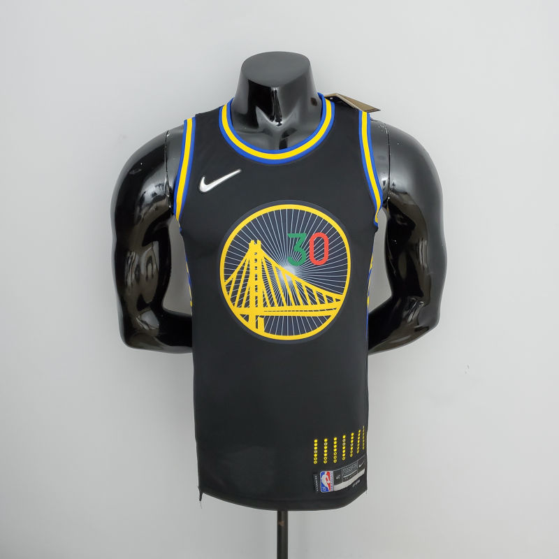 2022 75th Anniversary Golden State Warriors Curry #30 Mexico Edition Black NBA Jersey S-XXL