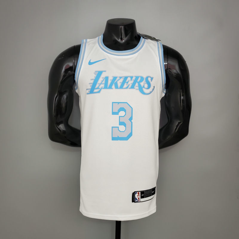 New Lakers DAVIS#3 Crew Neck Retro Limited Edition White S-XXL