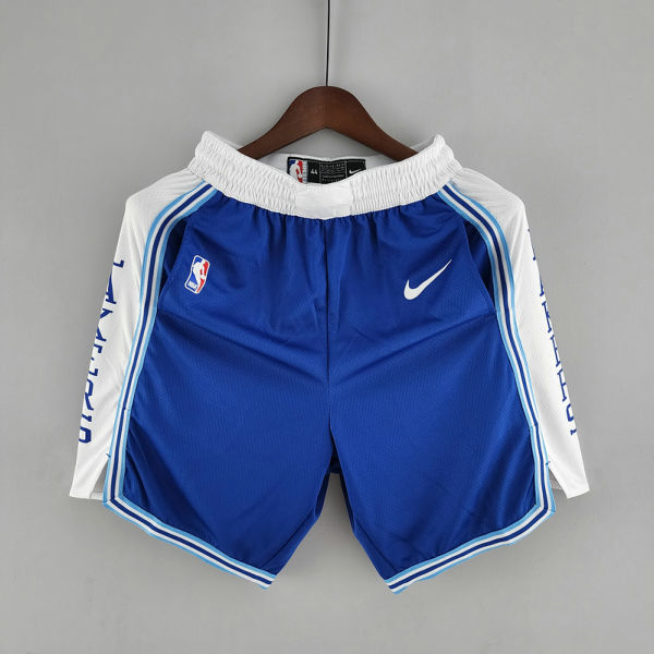 Los Angeles Lakers retro NBA Shorts Blue White Trim S-XXL