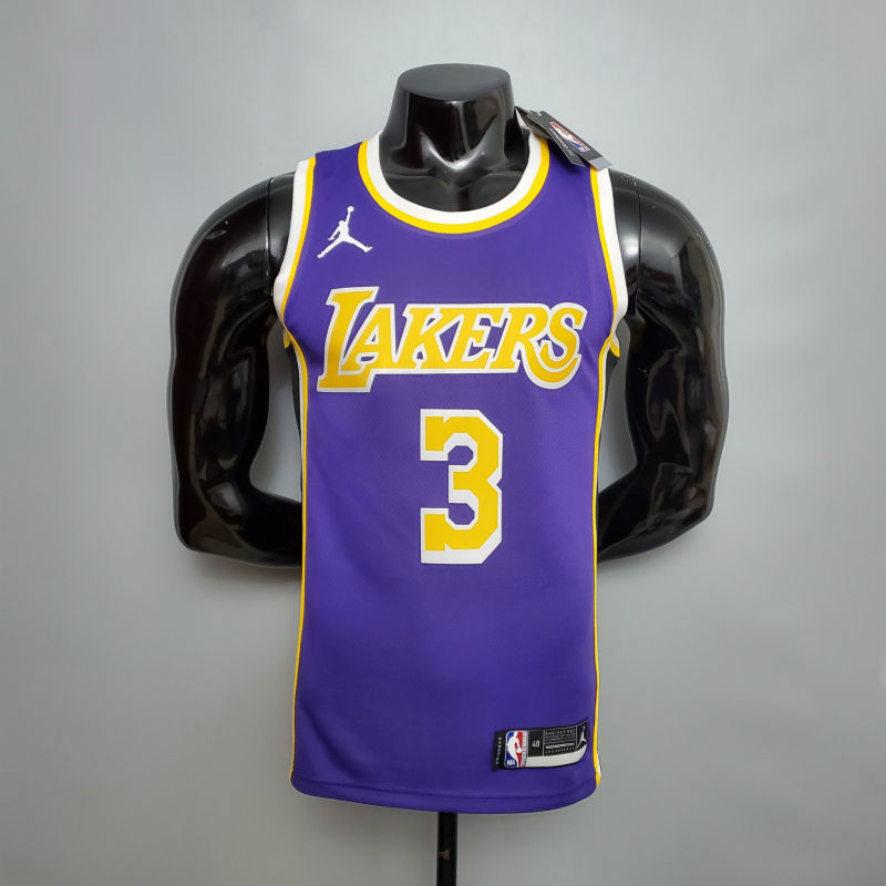 New Lakers Jordan DAVIS#3 Theme Purple Round Neck S-XXL