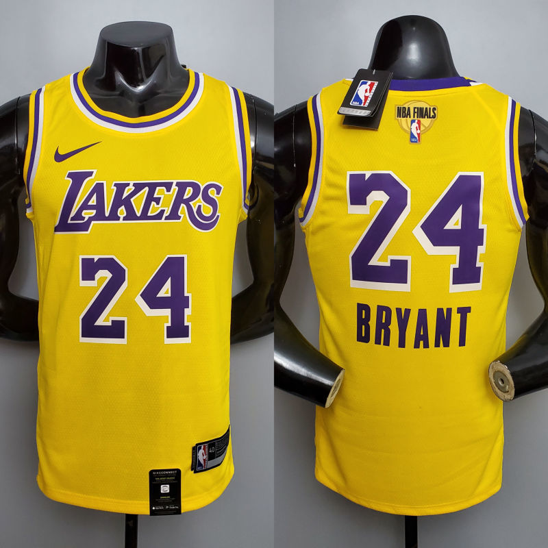 New Bryant #24 Lakers Commemorative Edition Round neck yellow NBA jersey Size XS-XXL