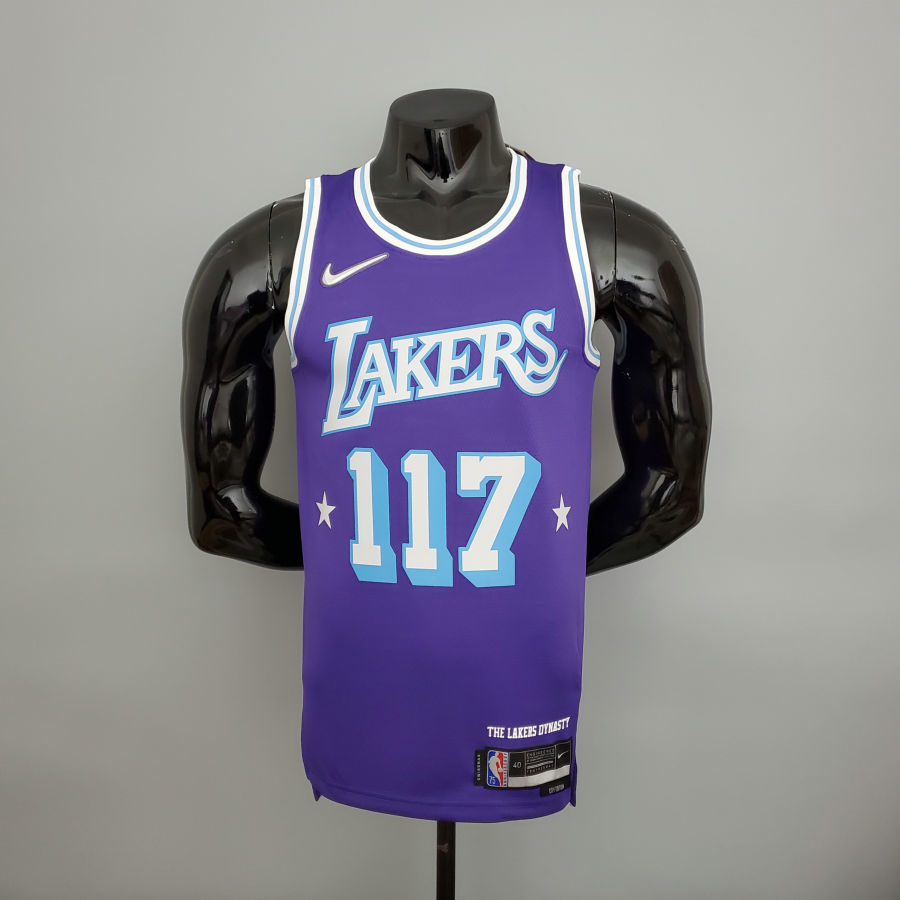 75th Anniversary  master chief#117 Lakers White X-BOX Co-branded Purple NBA Jersey S-XXL