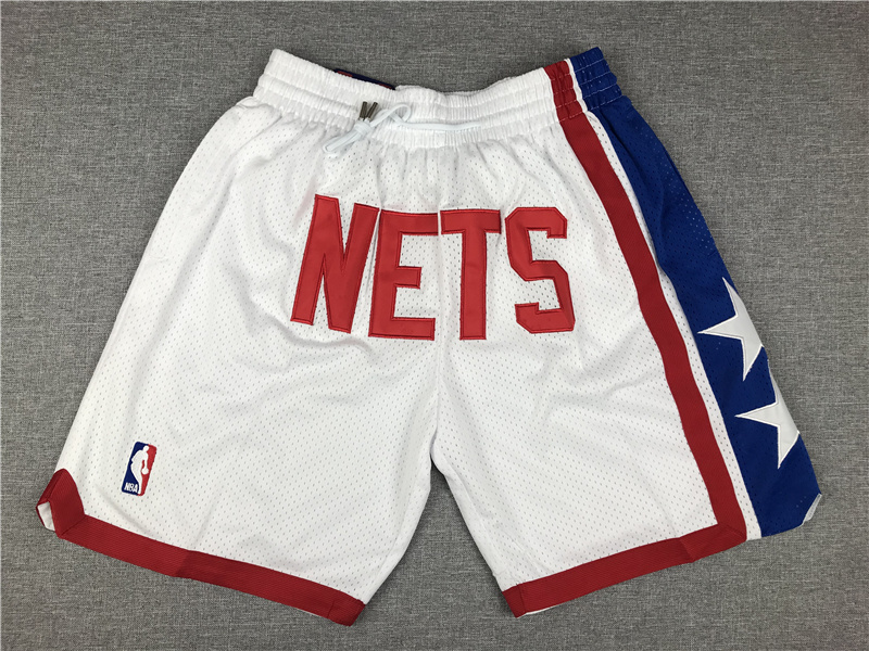 Nets Pocket Pants White Shorts Embroidery