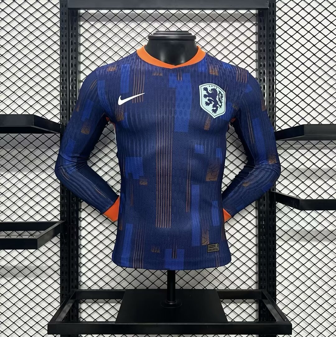 2024 Netherland Away Player Version Long Sleeve Soccer Jerseys Yupoo