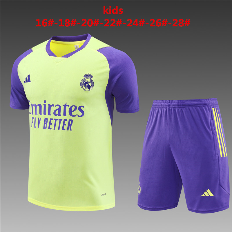 23-24 Real Madrid Kids Training Soccer Jerseys Yupoo