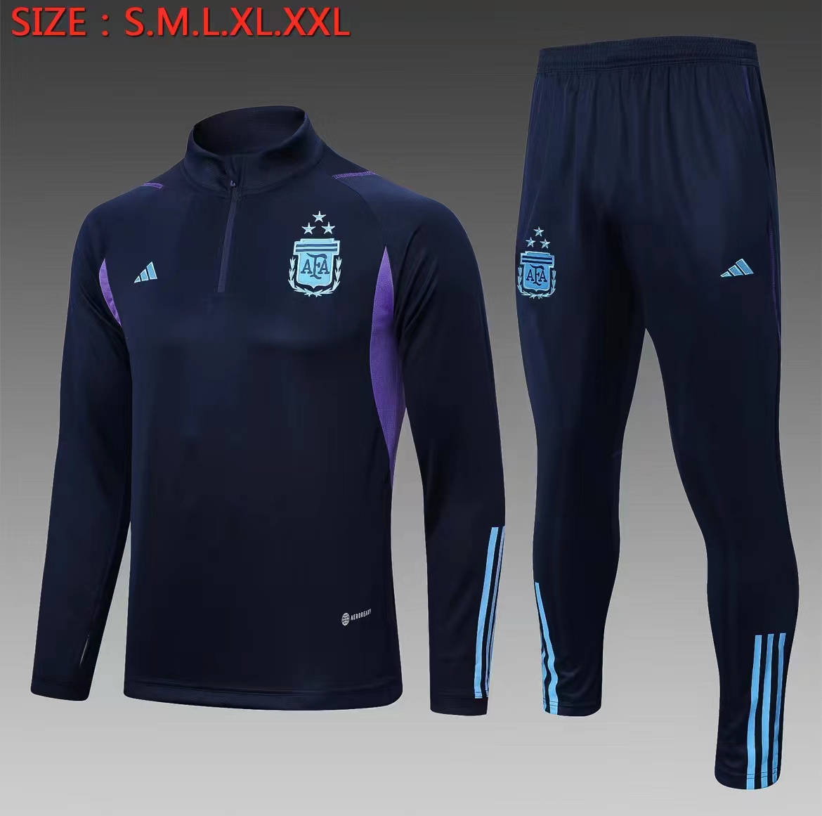 22/23 Argentina 3stars Long Sleeve Training Suit Yupoo