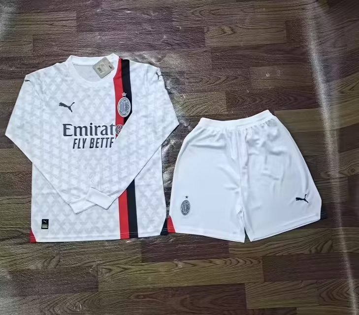 23-24 AC Milan Away Long Sleeve Soccer Jerseys Yupoo