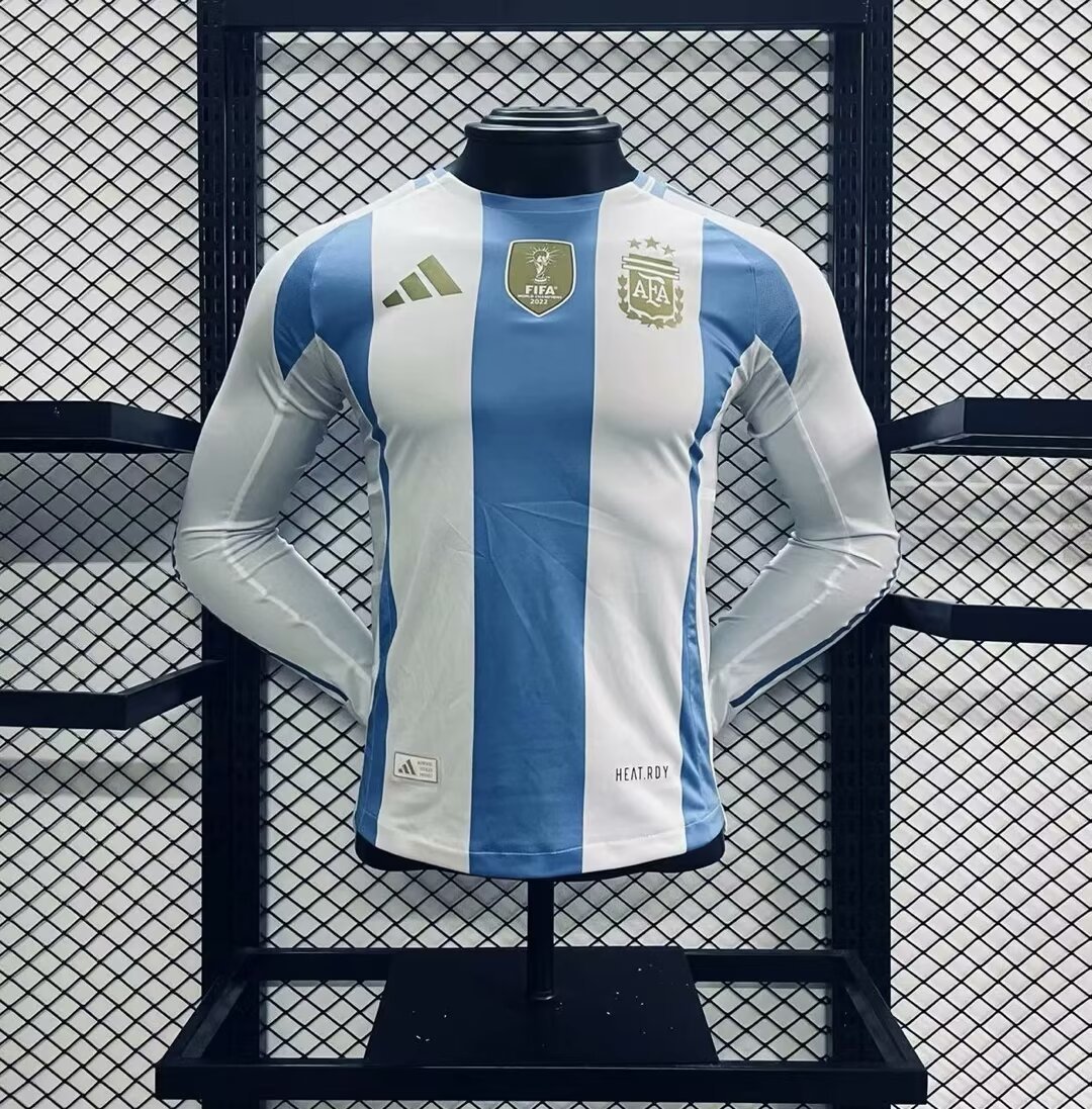 2024 Argentina Home Player Version Long Sleeve Soccer Jerseys Yupoo