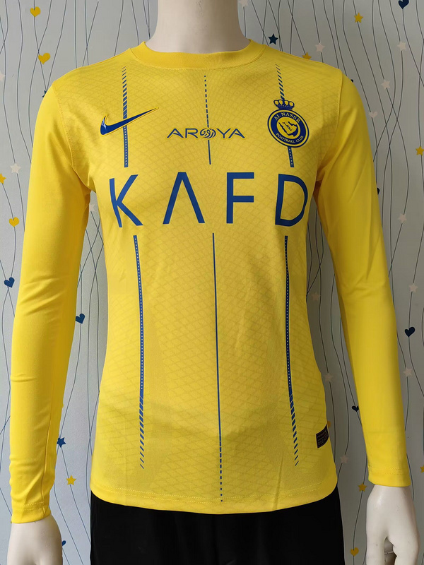 23-24 Al-Nassr Home Player Version Long Sleeve Soccer Jerseys Yupoo