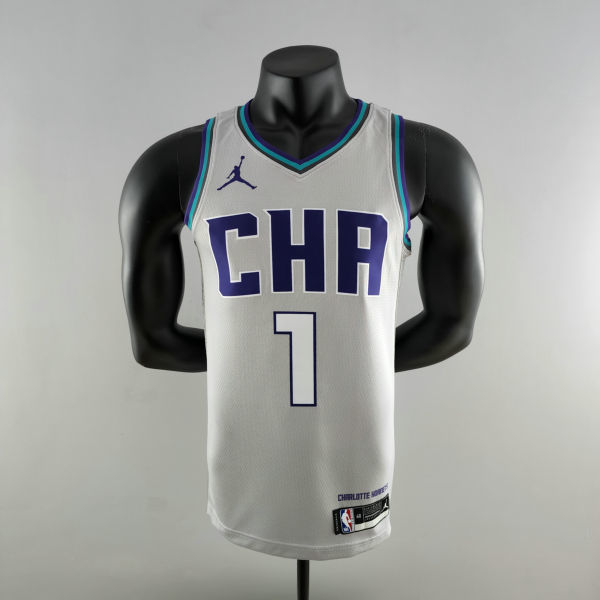 2019 Ball #1 Charlotte Hornets Grey NBA Jersey S-XXL