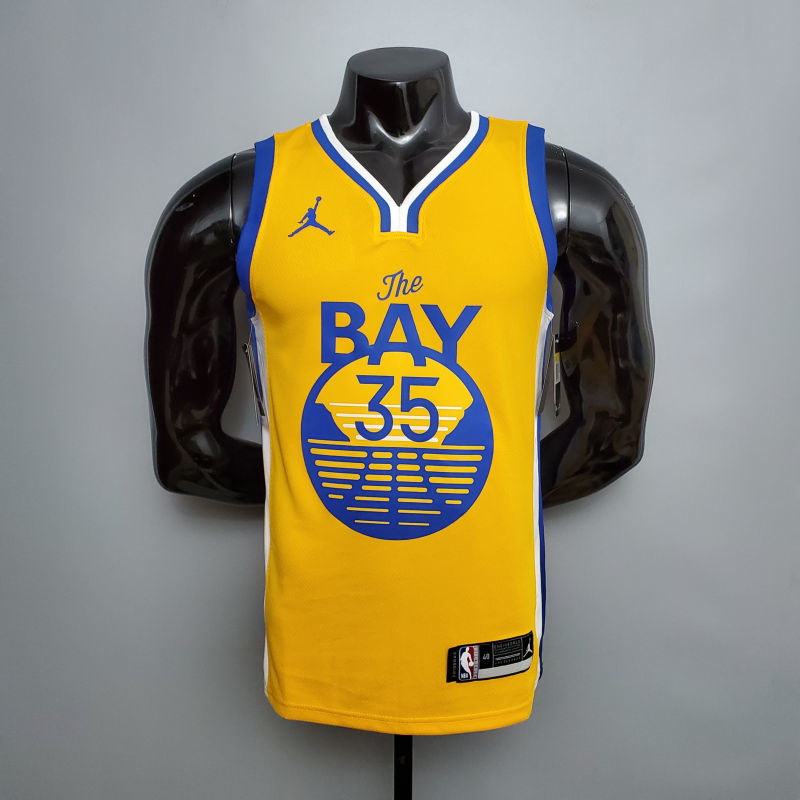 new DURANT#35 Golden State Warriors yellow NBA jersey S-XXL
