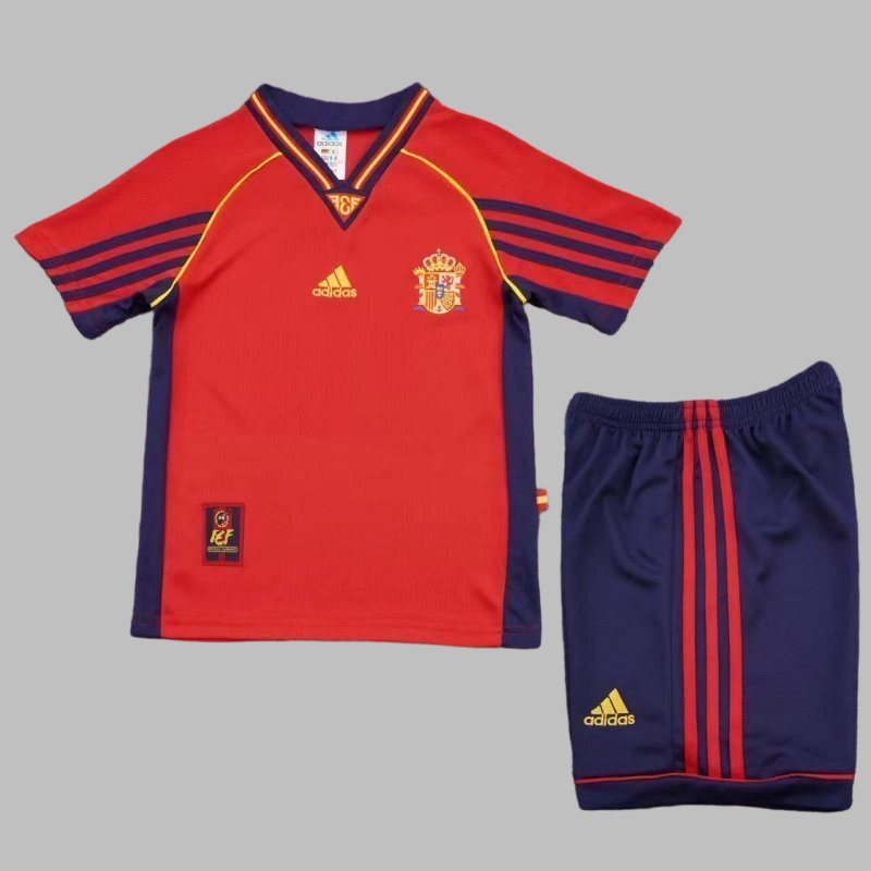 1998 Spain Home Kids Cheap Soccer Jerseys Yupoo