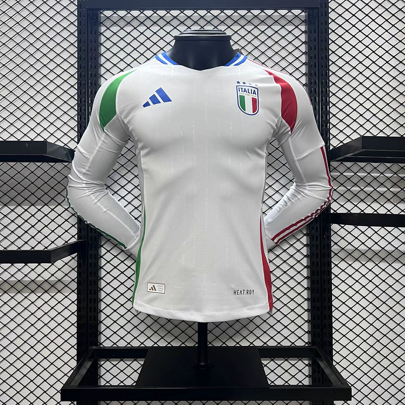2024 Italy Away Player Version Long Sleeve Soccer Jerseys Yupoo