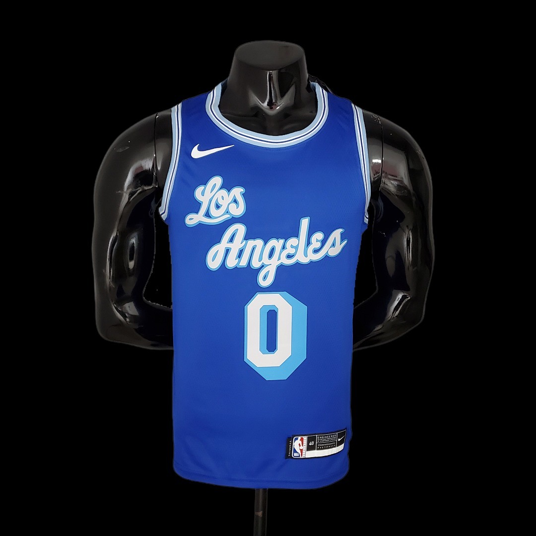 2021 KUZMA #0 Lakers Retro Blue NBA Jersey S-XXL