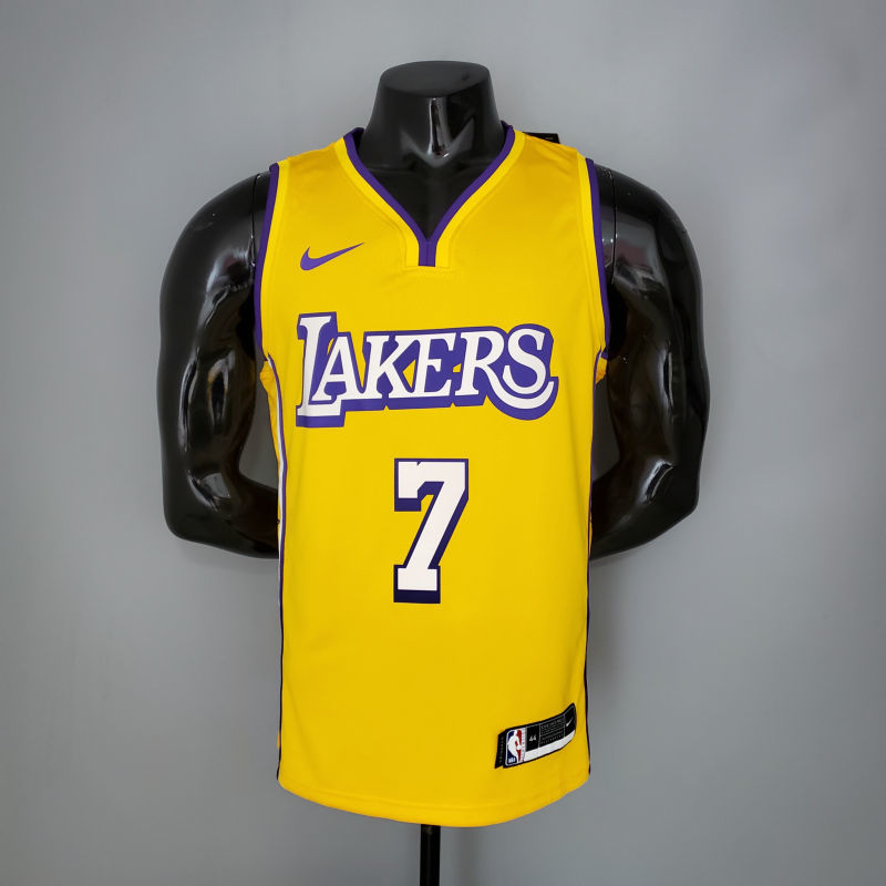 ANTHONY#7  Lakers V-neck City Edition yellow NBA jersey Size S-XXL