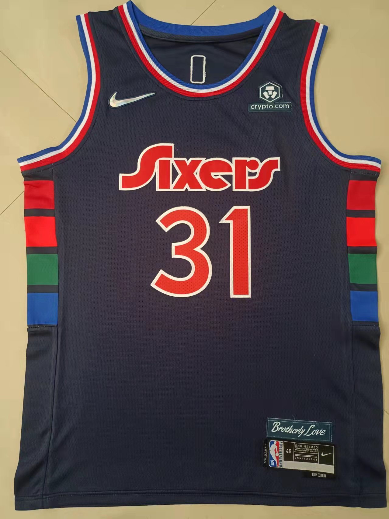 2022 76ers #31 75th Anniversary Embroidery
