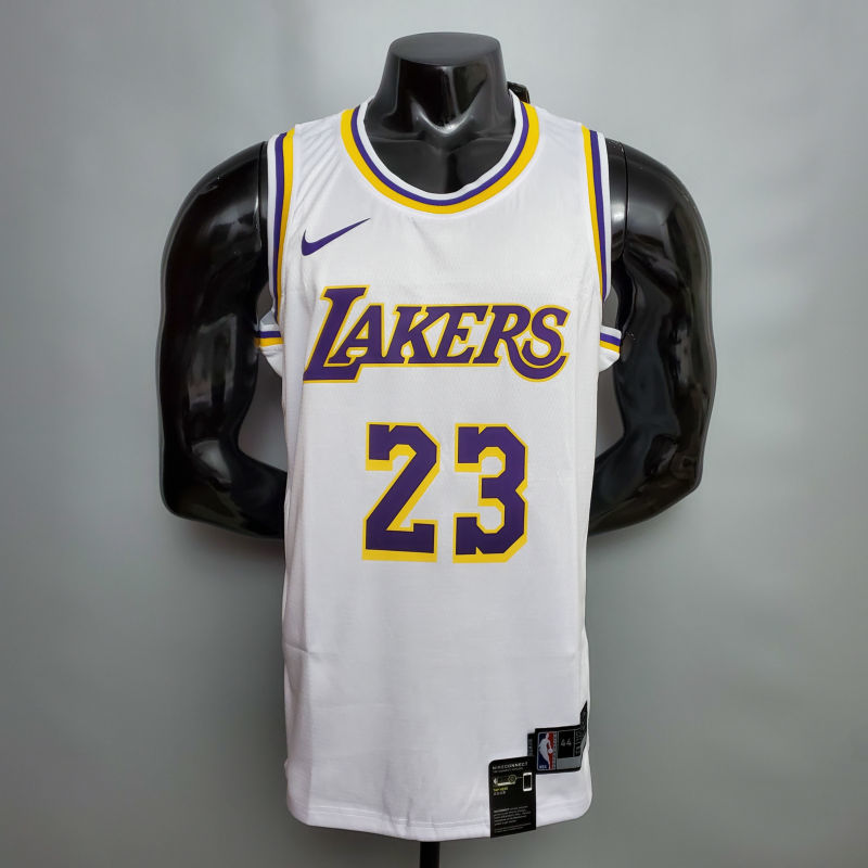James #23 Lakers Round neck white NBA jersey Size XS-XXL