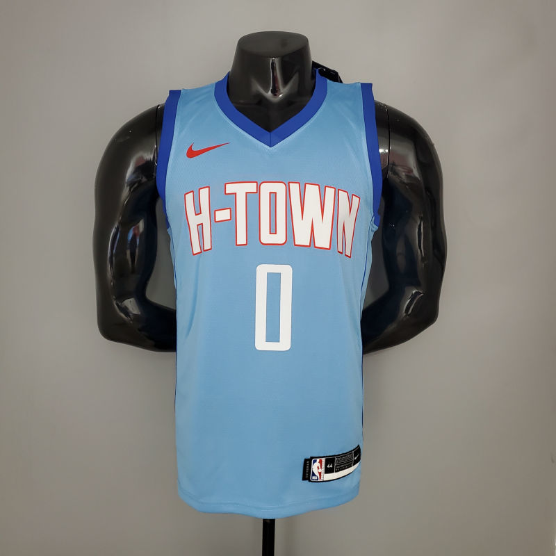 WESTBROOK#0 2021 Rockets City Edition Blue NBA Jersey S-XXL