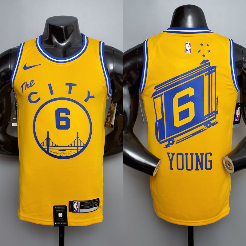 Tram version YOUNG#6 Golden State Warriors yellow NBA jersey S-XXL