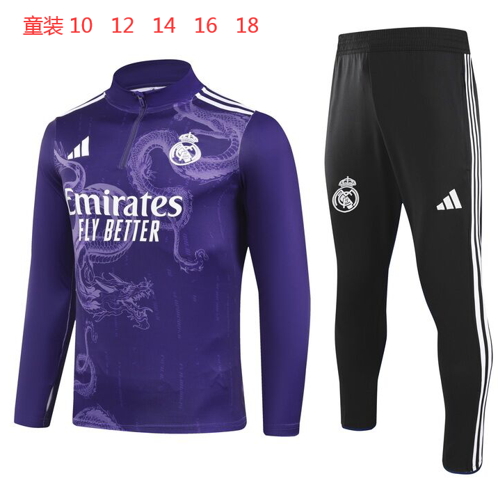 24-25 Real Madrid Kids Long Sleeve Training Suit Yupoo