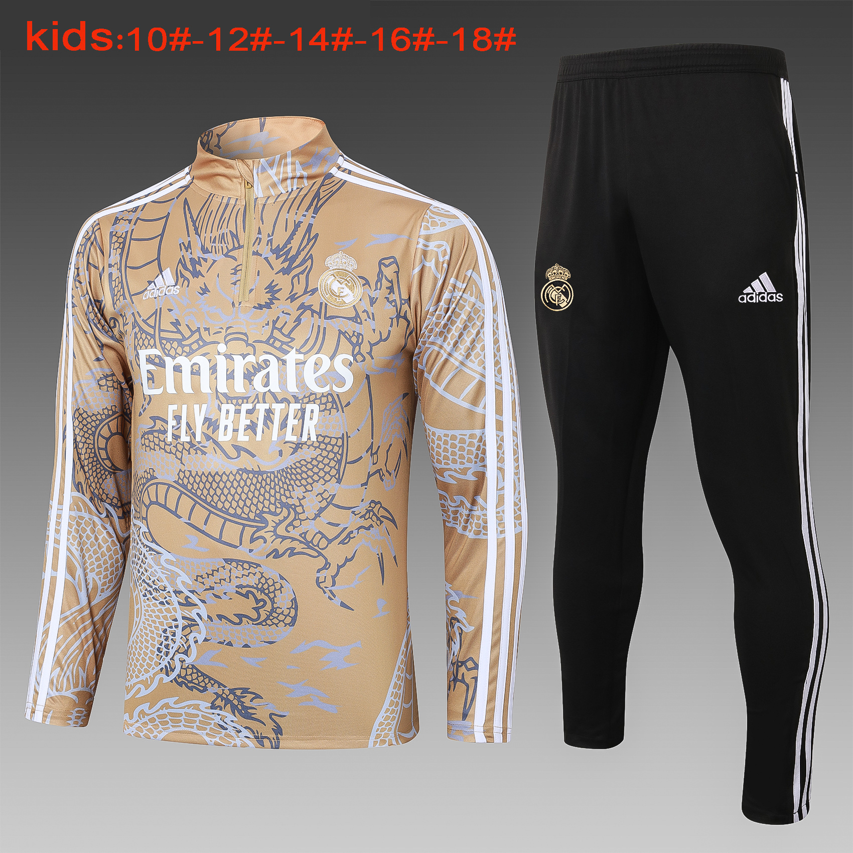 23-24 Real Madrid Kids Long Sleeve Training Suit Yupoo