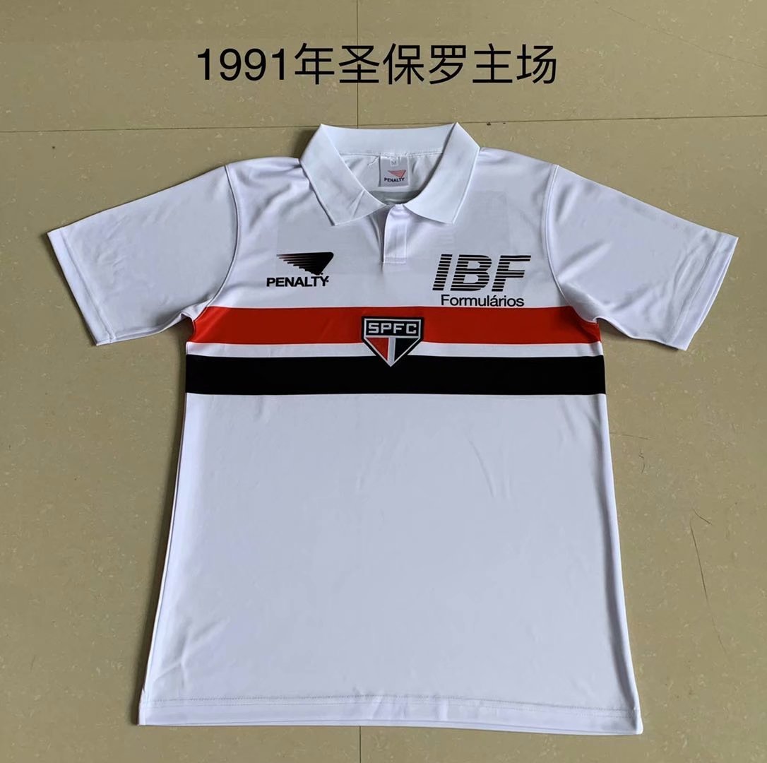1991 Sao Paulo Home Retro Soccer Jerseys Yupoo
