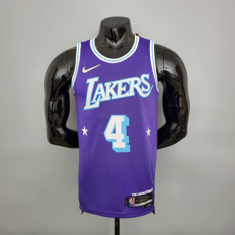 2022 75th Anniversary Rondo #4 Lakers City Edition Purple NBA Jersey S-XXL
