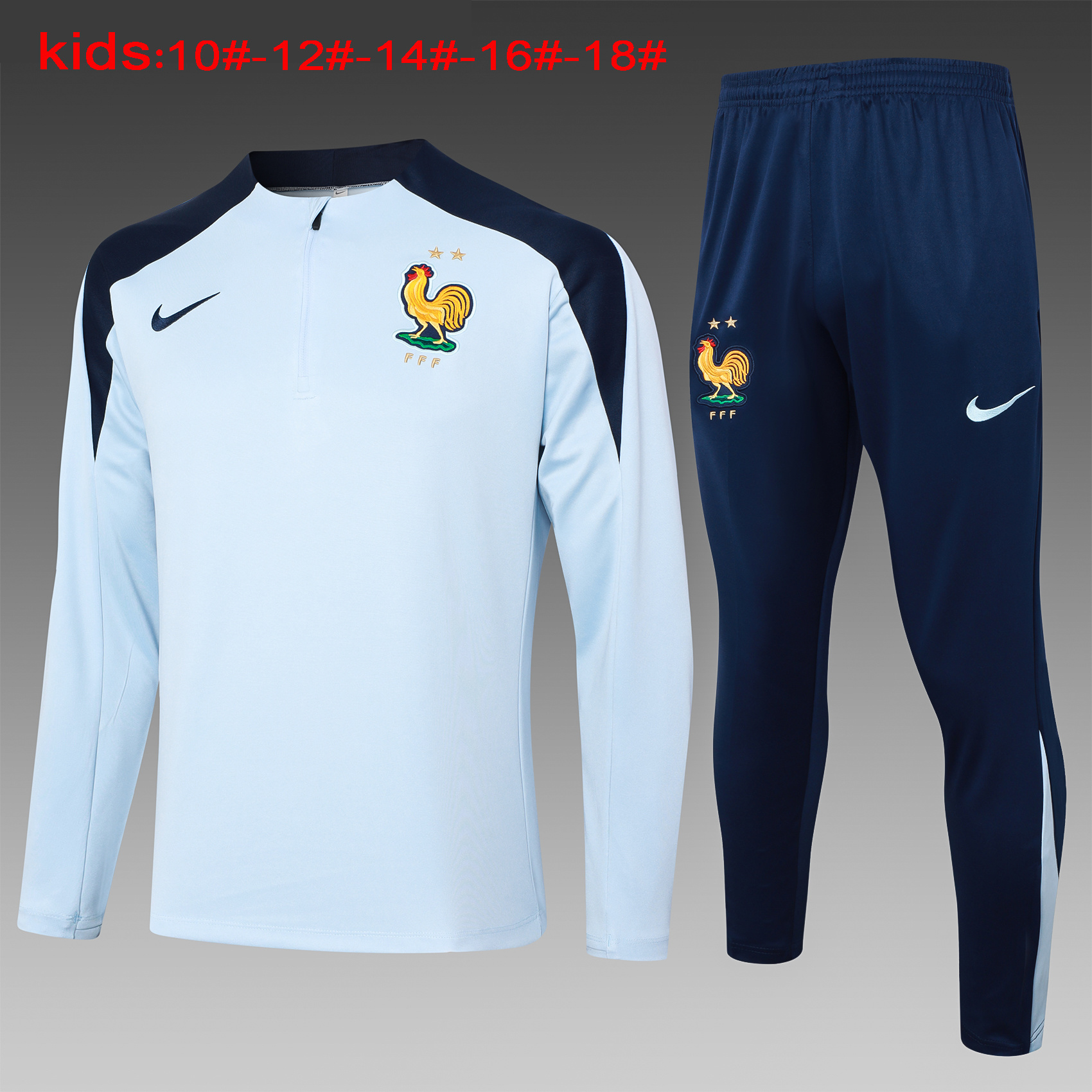 2024 France Kids Long Sleeve Training Suit Yupoo