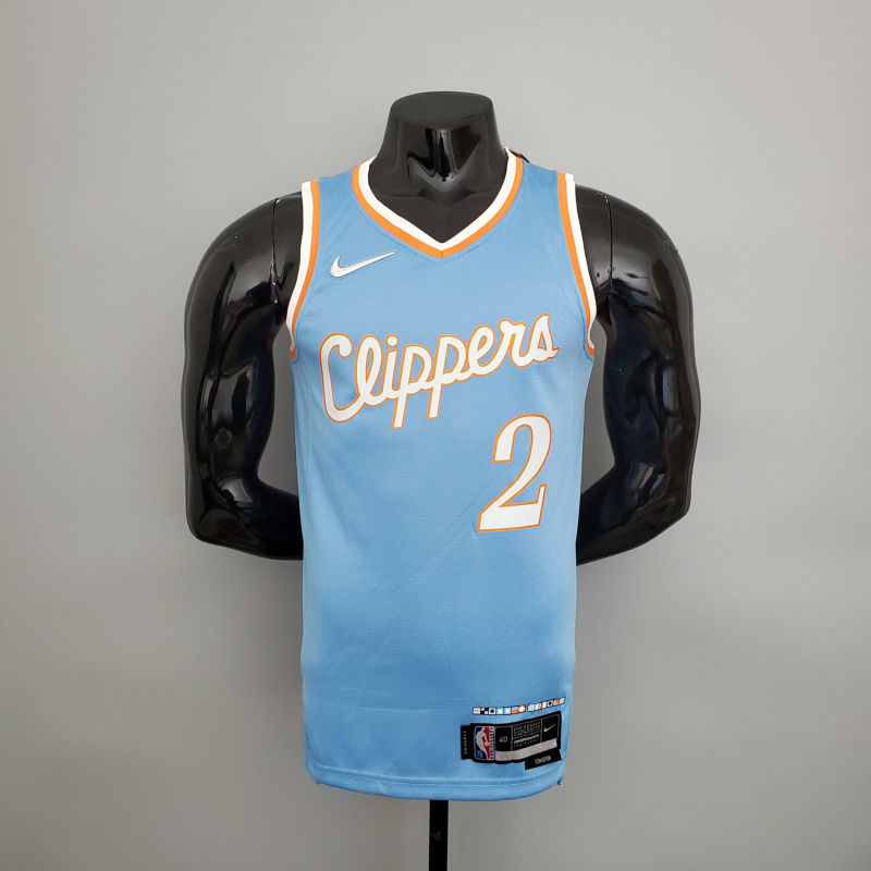 2022 season Leonard #2 Clippers City Edition Blue NBA Jersey S-XXL