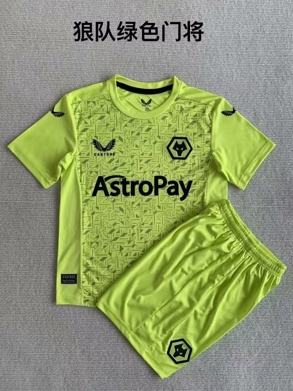 23-24 Wolves Goalkeeper Kids Soccer Jerseys Yupoo