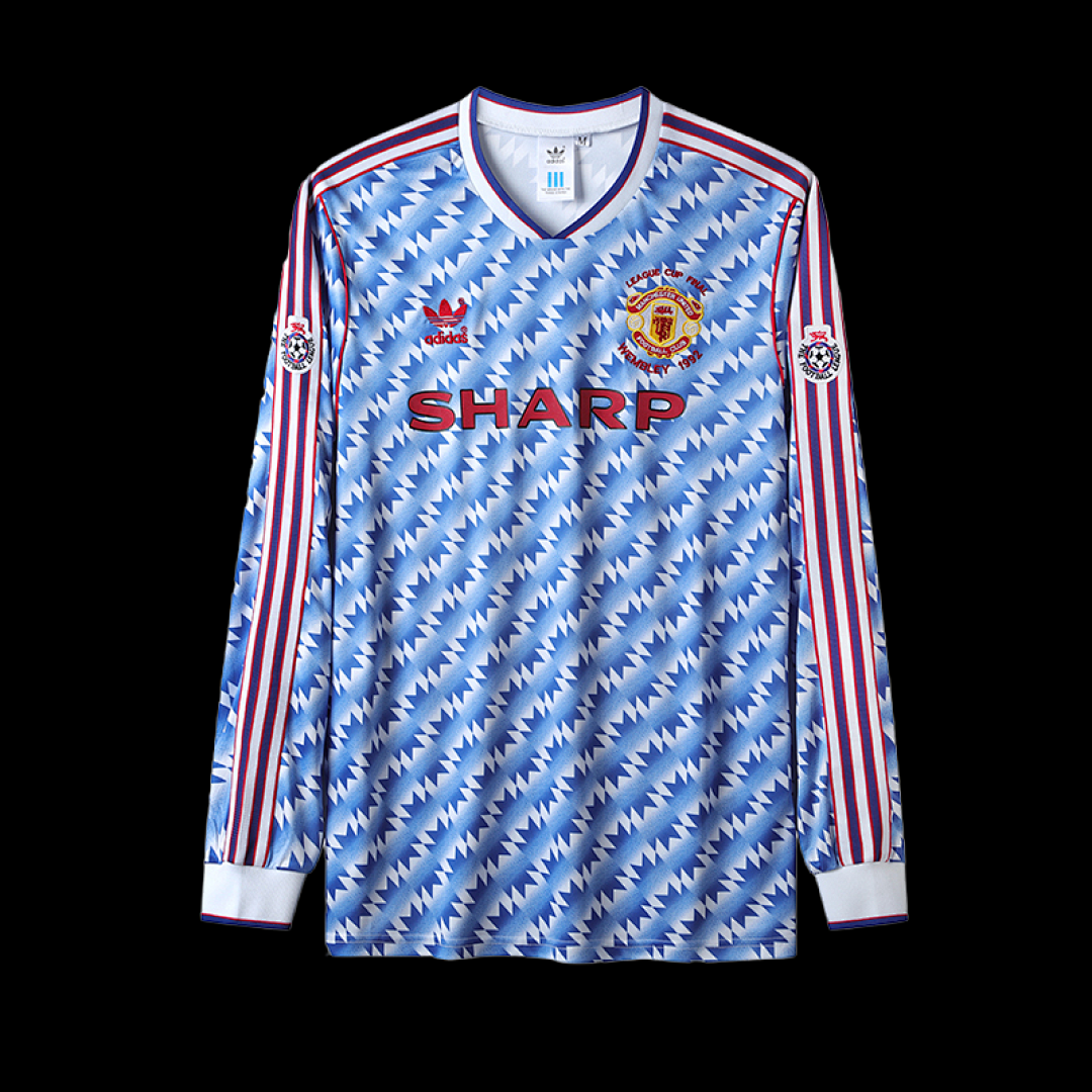 Retro 90/92 Manchester united AWAY LEAGUE CUP FINAL Long sleeve S-XXL