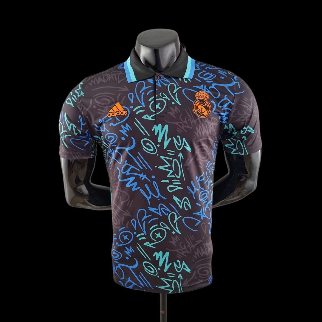 21/22 Real Madrid POLO Black Graffiti S-XXL