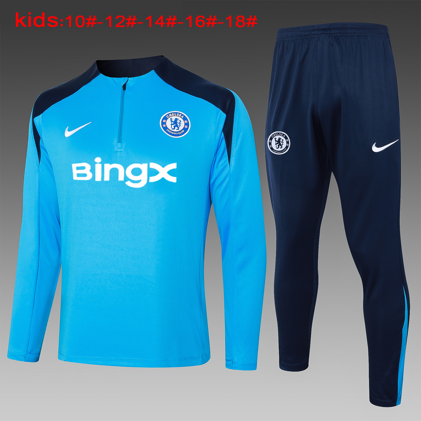 24-25 Chelsea Kids Long Sleeve Training Suit Yupoo