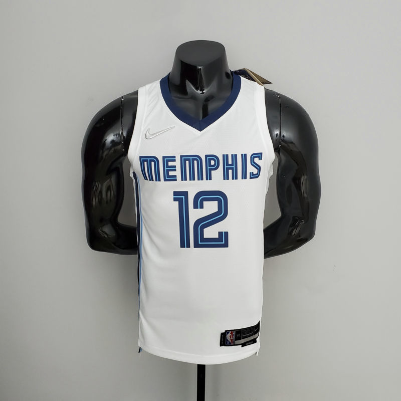 75th Anniversary Memphis Grizzlies MORANT#12 White NBA Jersey S-XXL